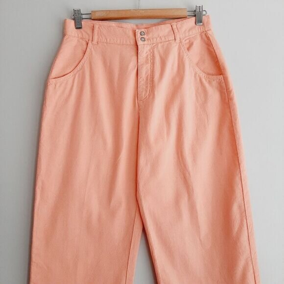 HARRIS WILSON \ France Lorentin High Rise Crop Pants Pastel Pink Sz S - Picture 2 of 9